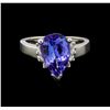 Image 2 : 3.62 ctw Tanzanite and Diamond Ring - 14KT White Gold