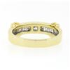 Image 6 : 18k Yellow Gold 0.70 ctw Channel Set Princess Cut Diamond w/ "X" Sides Band Ring