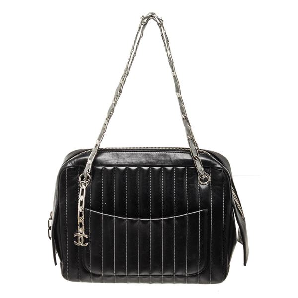 Chanel Black Leather Mademoiselle Shoulder Bag