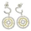 Image 1 : MODERN 14k Yellow White Gold 1.2 ctw Multi Circle Pave Diamond Dangle Earrings