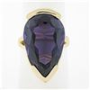 Image 1 : 14k Yellow Gold Large Pear Cut Half Bezel Purple Stone Solitaire Cocktail Ring