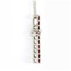 Image 4 : NEW 14K White Gold 1.70 ctw Round Ruby & Diamond Cross Pendant Chain Necklace