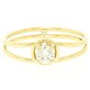 Image 1 : 14k Solid Yellow Gold 0.21 ctw Round Brilliant Diamond Solitaire Open Band Ring