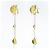 Image 5 : Antonini 18K TT Gold Bezel Citrine Diamond & Ruby Long Dangle Day Night Earrings