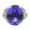 Image 1 : 16.38 ctw Tanzanite and 3.30 ctw Diamond Ring - Platinum