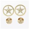 Image 3 : Vintage 18k Gold 2.75 ctw Floating Star Kite Cut Diamond Round Open Stud Earring