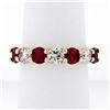 Image 1 : New 14K Rose Gold 4.25mm Shared Prong 2.29 ctw Big Round Diamond & Ruby Band Rin