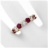 Image 3 : New 14K Rose Gold 4.25mm Shared Prong 2.29 ctw Big Round Diamond & Ruby Band Rin