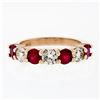 Image 4 : New 14K Rose Gold 4.25mm Shared Prong 2.29 ctw Big Round Diamond & Ruby Band Rin