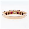 Image 7 : New 14K Rose Gold 4.25mm Shared Prong 2.29 ctw Big Round Diamond & Ruby Band Rin