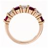 Image 8 : New 14K Rose Gold 4.25mm Shared Prong 2.29 ctw Big Round Diamond & Ruby Band Rin