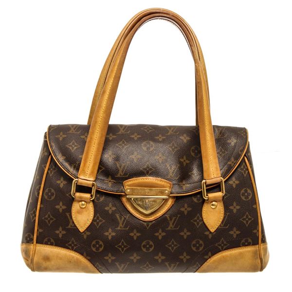 Louis Vuitton Brown Monogram Canvas Leather Beverly GM Shoulder Bag