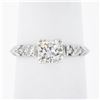 Image 1 : Vintage 14K White Gold.73 ctw Transitional Cut Diamond Engagement Ring w/ Accent