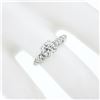 Image 3 : Vintage 14K White Gold.73 ctw Transitional Cut Diamond Engagement Ring w/ Accent