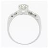 Image 8 : Vintage 14K White Gold.73 ctw Transitional Cut Diamond Engagement Ring w/ Accent