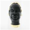 Image 1 : Vintage 14k Yellow Gold Carved Face Detailed Blackamoor Ring w Open Work Setting