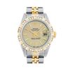 Image 1 : Rolex Ladies Quickset 2T 18K & Steel Champagne Index Dial Diamond Pyramid Bezel