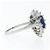 Image 5 : Vintage Platinum 2.69 ctw GIA NO HEAT Sapphire & Diamond Ballerina Cocktail Ring