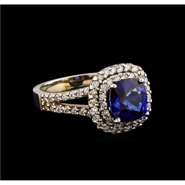 14KT White Gold 2.53 ctw Tanzanite and Diamond Ring