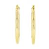 Image 3 : NEW Classic 14K Yellow Gold 3.9mm Wide Plain Polished Round Hoop Snap Earrings