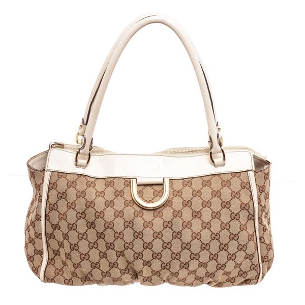 Gucci Brown Canvas D Tote Bag