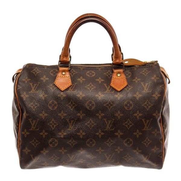 Louis Vuitton Brown Monogram Canvas Speedy 30 Satchel Bag