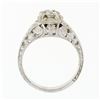 Image 7 : Vintage 14k White Gold 0.68 ctw Old Cut Diamond Solitaire Filigree Engagement Ri