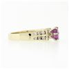 Image 5 : 14k TT Gold 1.18 ctw Pink Sapphire Solitaire Round Diamond Channel Engagement Ri
