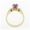 Image 7 : 14k TT Gold 1.18 ctw Pink Sapphire Solitaire Round Diamond Channel Engagement Ri