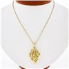 Image 1 : 14k Yellow Gold 0.25 ctw Diamond Freeform Nugget Pendant w/ 18" Box Chain Neckla