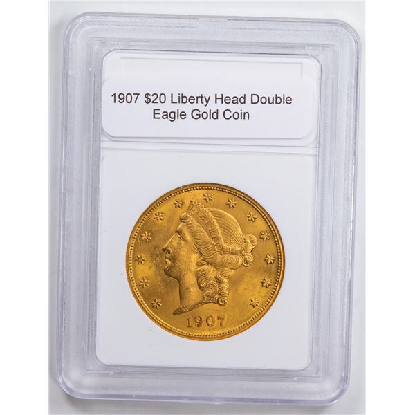 1907 $20 Liberty Head Double Eagle Gold Coin