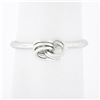 Image 1 : Petite 18K White Gold Simple Polished Interlocking Triple Wire Open Knot Ring