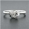 Image 2 : Petite 18K White Gold Simple Polished Interlocking Triple Wire Open Knot Ring