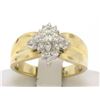 Image 1 : 14k Yellow Gold 0.50 ctw Terraced Round Brilliant Diamond Cluster Cocktail Ring