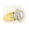 Image 3 : 14k Yellow Gold 0.50 ctw Terraced Round Brilliant Diamond Cluster Cocktail Ring