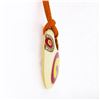 Image 4 : Roberto Coin 18k Gold Yellow Pink Enamel Diamond Pendant w/ Orange Cord Necklace