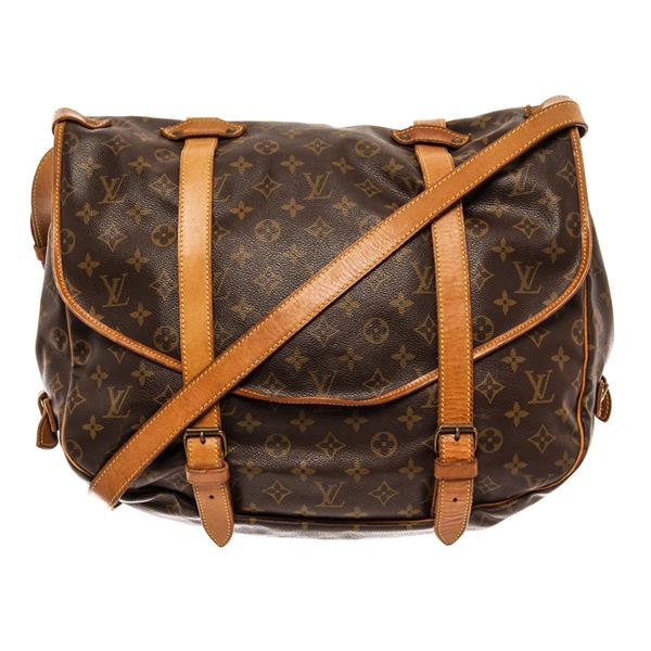 Louis Vuitton Brown Monogram Leather Saumur 43cm Shoulder Bag