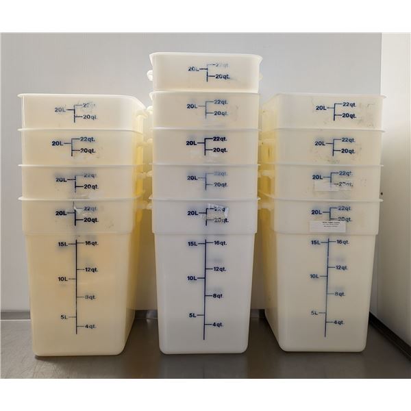 22qt White Food Storage Containers - Lot of 13