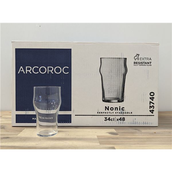 Nonic 12oz Tumbler Glasses, Arcoroc 43740 - Lot of 48