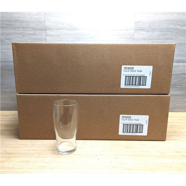 20oz Tulip Pint Glasses - Lot of 48 (2 Cases)