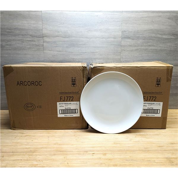 Capitale 10-1/4" Coupe Dinner Plates, Arcoroc FJ772 - Lot of 36 (2 Cases)