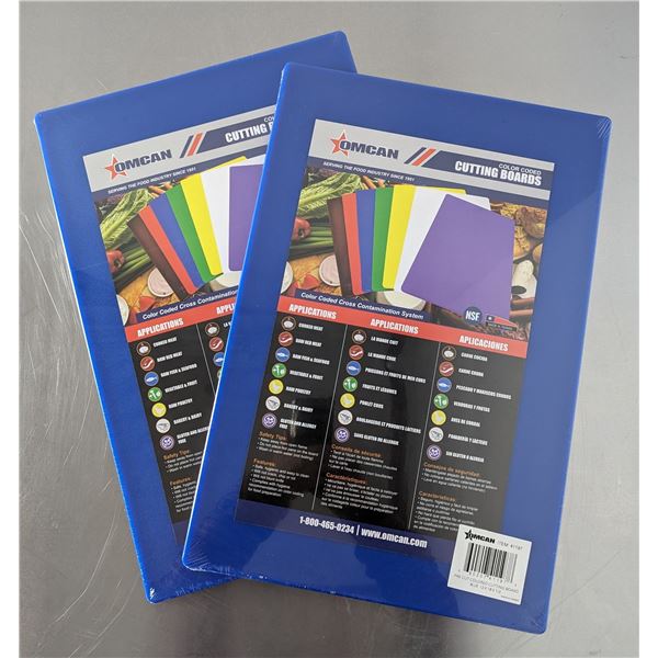 12" x 18"  Blue Cutting Boards, Omcan 41197 - Lot of 2