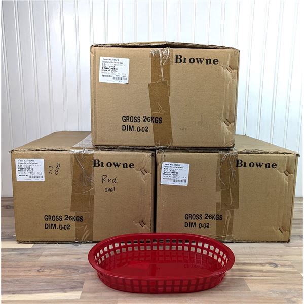 Oval Fast Food Baskets, Red - Lot of 108 (3 cases)