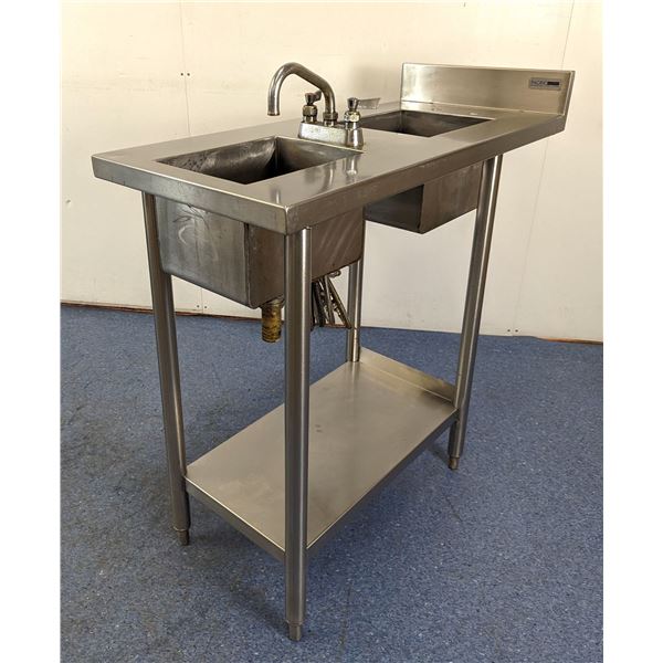 Pacific Stainless Steel Double Sink With One Faucet