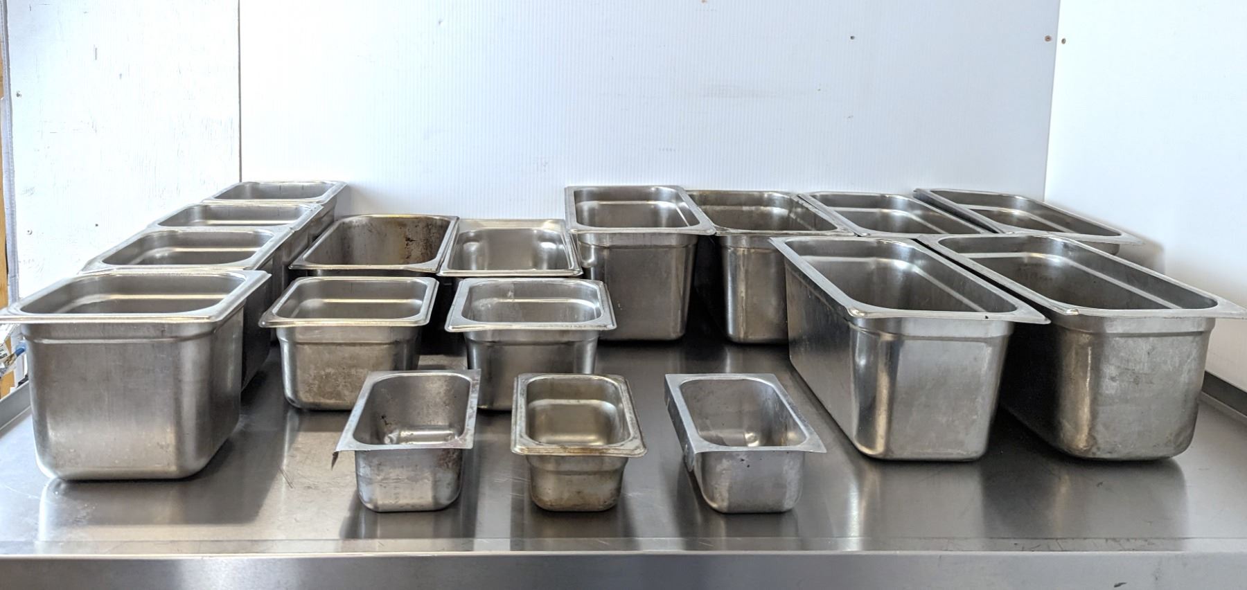 Stainless Table Insert Various Sizes of Stainless Steel Inserts - Lot of 17pcs