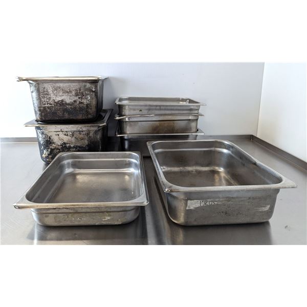 Various Sizes of Stainless Steel Inserts & Lids - Lot of 9pcs