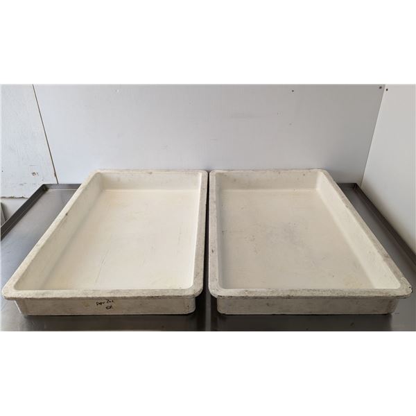 18" x 26" White Polypropylene Pizza Dough Proofing Boxes - Lot of 2