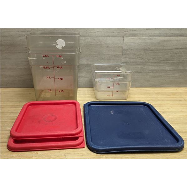 Assorted Food Containers & Lids - Lot of 7pcs