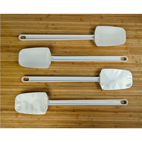 16" White Rubber Spoonulas - Lot of 4