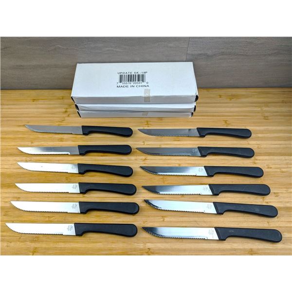 4.25" Steak Knives with Black Plastic Handle - Lot of 36 (3 Dzs)